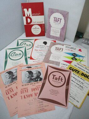 Bundle Lot of Cincinnati Ohio Theater Theatre Play Souvenir Booklets Sheets Taft